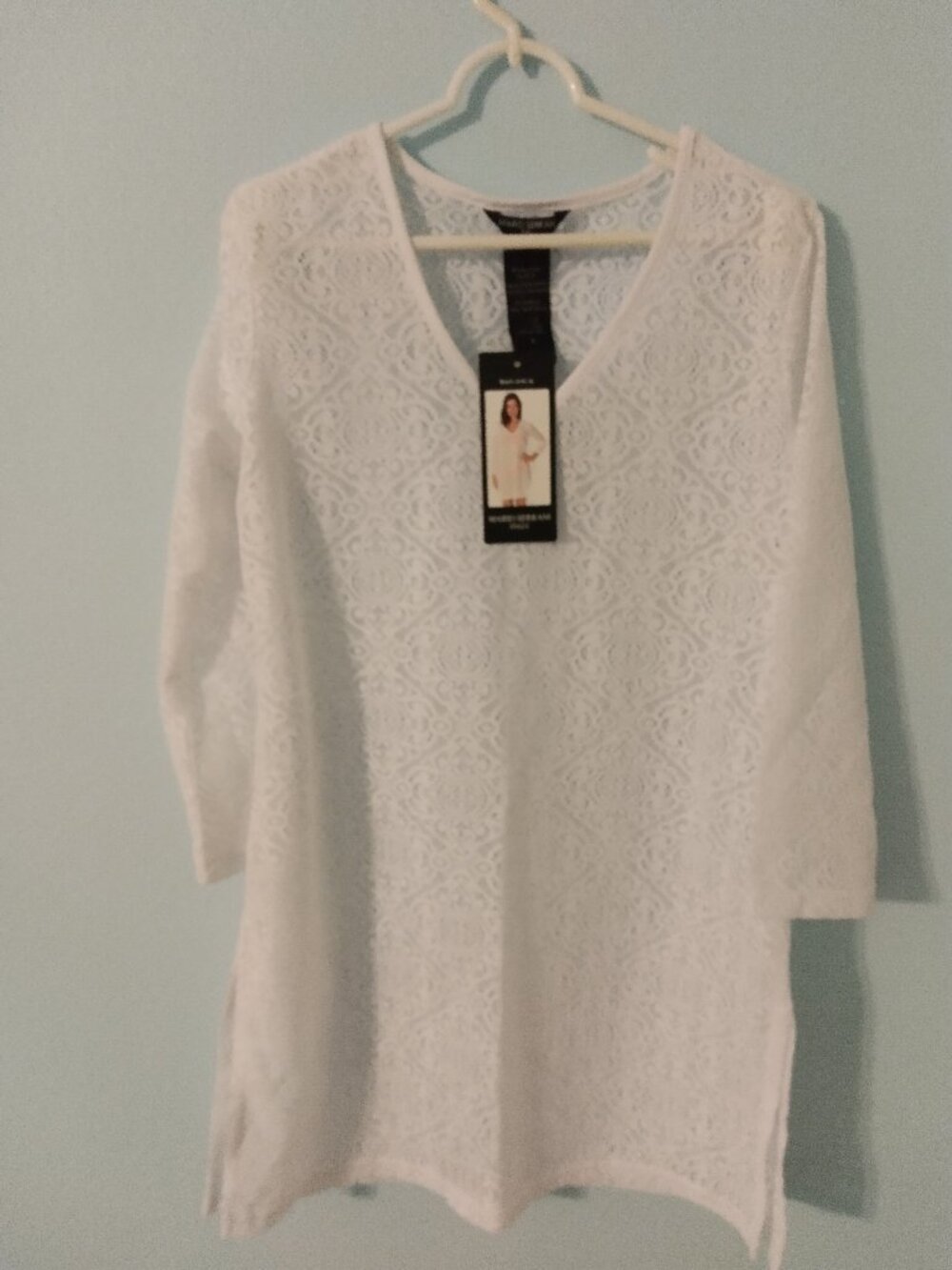 NWT Mario Serrani Beach Cover Up-Small-White